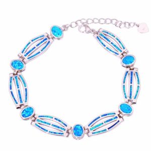 【送料無料】ブレスレット　アクセサリ―　オパールシルバージュエリーホットファッションブレスレットblue fire opal silver women jewelry hot sell fashion gemstone bracelet os413