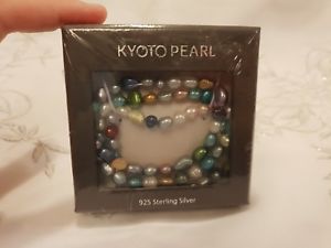 【送料無料】ブレスレット　アクセサリ―　シルバー3stearlingパール925ブレスレッツkyoto pearl 925 stearling silver 3 colourful multicolored bracelets brand