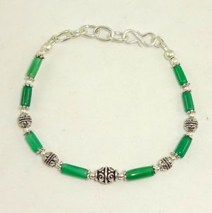 【送料無料】ブレスレット　アクセサリ―　オニキスビーズブレスレットグラムnatural green onyx gemstone beaded bracelet 8 grams