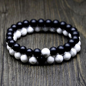 【送料無料】ブレスレット　アクセサリ―　カップルエネルギーブレスレットuk his and hers yin yang energy natural gemstone crystal bracelet for couples