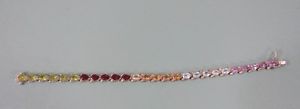 【送料無料】ブレスレット　アクセサリ―　5マルチmrfスターリングテニスブレスレットmrf sterling silver tennis bracelet with 5 different multi color stones