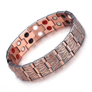 【送料無料】ブレスレット　アクセサリ―　ダブル4mensブレスレットdouble strength 4 elements mens pure copper magnetic therapy bracelet arthritis