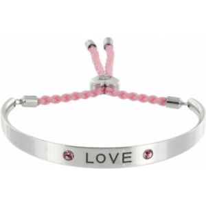 【送料無料】ブレスレット アクセサリ― ブライトンピンクシルバーgenuine brighton colorcast love id pink silver adjustable braceletbraided