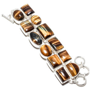 【送料無料】ブレスレット　アクセサリ―　タイガーアイカボションブレスレットamazing tiger eye cabochon 65 gm gemstone jewelry bracelet ad332 750