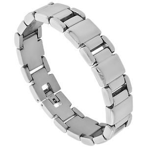 【送料無料】ブレスレット　アクセサリ―　ステンレススチールバーブレスレットstainless steel rectangular bar bracelet