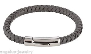【送料無料】ブレスレット　アクセサリ―　ナイルグレーステンレススチールファスナーalraune, leatherab, 21cm , nile grey, stainless steel fastener