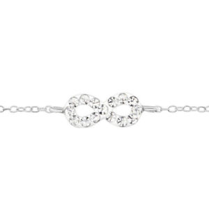 【送料無料】ブレスレット　アクセサリ&mdash;　kids silver infinity braceletunique crystal｜hokushin