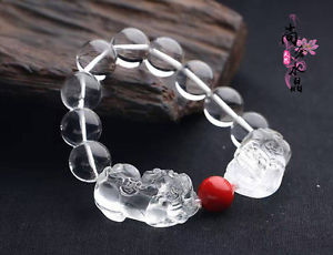【送料無料】ブレスレット　アクセサリ―　クリスタルブレスレットnatural white gemstone crystal gragon pi xiu bracelet 12mm aaa