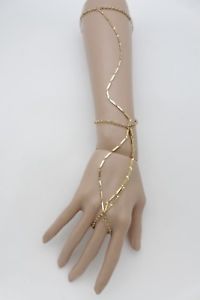 【送料無料】ブレスレット　アクセサリ―　ファンシーファッションハンドチェーンアームブレスレットスレーブリングwomen long gold metal fancy fashion hand chain arm bracelet slave ring timeless