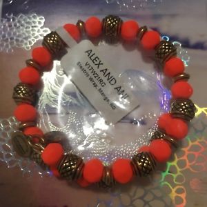 【送料無料】ブレスレット　アクセサリ―　アレックスパワーブレスレットネオンオレンジマンゴードルラップnwt alex amp; ani electric wrap bracelet neon orange mango gold 38