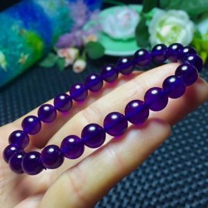 【送料無料】ブレスレット　アクセサリ―　アメジストクリスタルビーズブレスレットnatural purple amethyst crystal beads bracelet aaa 875mm