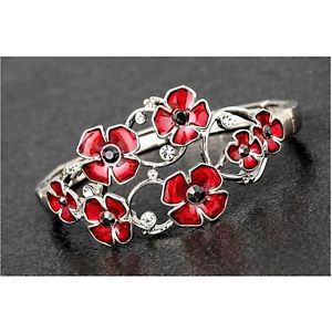 【送料無料】ブレスレット　アクセサリ―　スリムエナメルケシブレスレットストレッチequilibrium slim enamel poppy and crystals stretch bracelet jd279402 14,045円