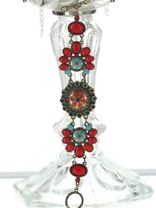 【送料無料】ブレスレット　アクセサリ―　ブレスレットエスニックゴールデンレッドターコイズフラワーグリーンレトロbracelet ethnic golden red turquoise flower green retro ct2