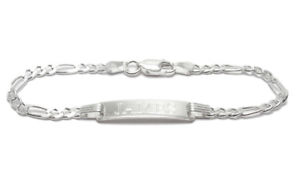 【貨物輸送無料】腕輪 添え物― 925 スターリング556フィガロ繋がり925 sterling silver 55 or 6 personalized childs figaro link id bracelet