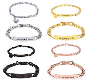 【送料無料】ブレスレット　アクセサリ―　ステンレススチールブレスレットリクエストパートナーブレスレットid stainless steel bracelet partner bracelets with engraving on request no 3 in 4 colours