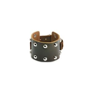 【送料無料】ブレスレット　アクセサリ―　ブレスレットドームman bracelet brown leather domes