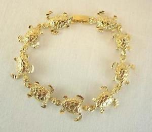 【送料無料】ブレスレット　アクセサリ―　ゴールドメッキブレスレットライフタイム18k gold plated sea turtle charm bracelet 7 14 lifetime warranty