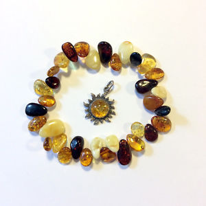 【送料無料】ブレスレット　アクセサリ―　ブレスレットペンダントサンオレンジシルバーマウントlot bracelet amp; pendant sun amber honey color and butterscotch silver mount