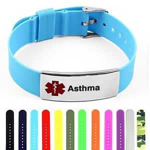 【送料無料】ブレスレット　アクセサリ―　シリコンステンレススチールタグブレスレットidtagged silicone medical alert asthma polished stainless steel tag id bracelet 14,425円