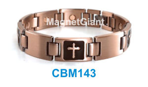 【送料無料】ブレスレット　アクセサリ―　クロスリンクパワーcbm143cross men copper link high power magnetic bracelet cbm143