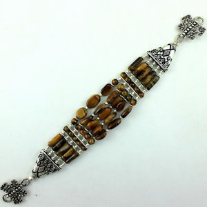 【送料無料】ブレスレット　アクセサリ―　タイガーアイブレスレットグラムnatural fine tiger eye gemstone beautiful charming bracelet 37 grams