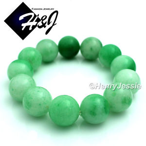 【送料無料】ブレスレット　アクセサリ―　16mmボールjade bracelet*lgnatural jadeite green 16mm ball bead stretch jade bracelet*lgfree box