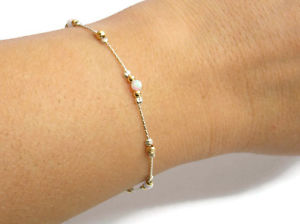 【送料無料】ブレスレット　アクセサリ―　925スターリングオパールdainty 925 sterling silver opal beaded bracelet