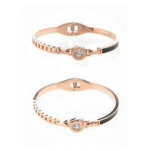 【送料無料】ブレスレット　アクセサリ―　クリスタルローズゴールドカラーファッションブレスレットsparkly clear crystal decor rose gold color surgical steel fashion bracelet gift