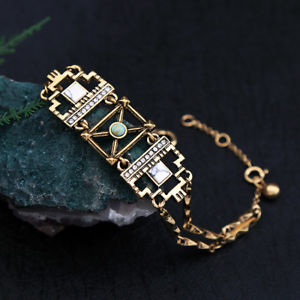 【送料無料】ブレスレット　アクセサリ―　ブレスレットゴールドアールデコターコイズエスニックbracelet gold art deco marble geometric rectangle turquoise ethnic fine ct9