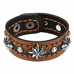 【送料無料】ブレスレット　アクセサリ―　ブレスレットbrown leather bracelet stars