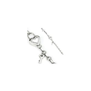 【送料無料】ブレスレット　アクセサリ―　ステンレススチールブレスレットハートパドロックキー