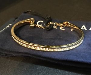【送料無料】ブレスレット　アクセサリ―　ゴールドトーンブレスレットcole haan goldtone crystal bracelet nwt