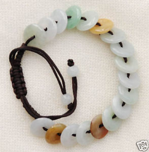 【送料無料】ブレスレット　アクセサリ―　コードr001fortune rings, jade in silk cord bracelet r001