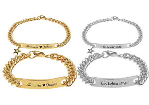 【送料無料】ブレスレット　アクセサリ―　ステンレススチールブレスレットパートナーペンダントボックスid stainless steel bracelets partner look engraving on request and star pendant box