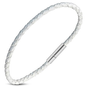 【送料無料】ブレスレット　アクセサリ―　ストラップエンドzensewhite braided strap end genuine leather for man zb0263
