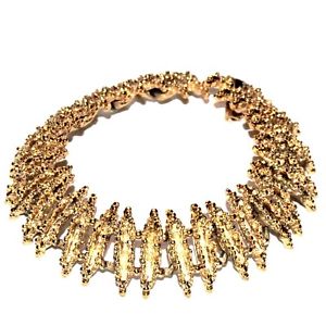 【送料無料】ブレスレット　アクセサリ―　ビンテージブレスレットゴールドvintage bracelet gold colours very machined 19cm gem 13,666円