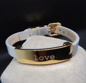 【送料無料】ブレスレット　アクセサリ―　カフシルバーゴールドプレートブレスレットミントラブrustic cuff metal silver color leather love gold plate bracelet mint condition