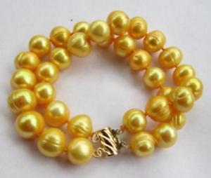 【送料無料】ブレスレット アクセサリ― サウスシーゴールデンパールブレスレットkゴールドクラスプ2 row natural 1112mm south sea golden pearl bracelet 14k gold clasp