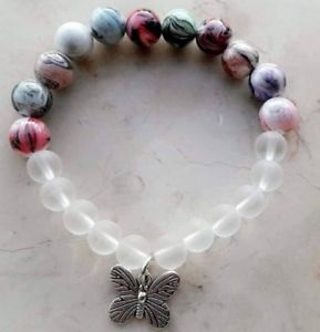 【送料無料】ブレスレット　アクセサリ―　ブレスレットハンドメイドハンドメイドビーズマルチストレッチカラーbracelet agate handmade gemstone stone hand made beaded stretch lava multi color