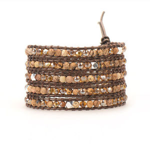 【送料無料】ブレスレット　アクセサリ―　レディースブラウンレザーブレスレットドルラップ womens brown leather wrap bracelet nip 199