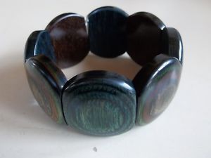 【送料無料】ブレスレット　アクセサリ―　ブレスレットgreen brown synthetic wood stretchy womans bracelet 14,045円
