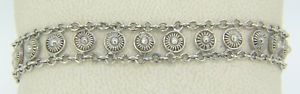 【送料無料】ブレスレット　アクセサリ&mdash;　グラムスターリングシルバーファンシーリンクブレスレット109 grams sterling silver 7 14 7 34 fancy circular link bracelet x11｜hokushin