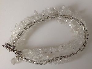 【送料無料】ブレスレット　アクセサリ―　ビンテージブレスレットシルバーパールvintage creation bracelet 3 rows pearl crystal natural silver150