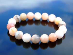 【送料無料】ブレスレット　アクセサリ―　ピンクオパールブレスレットヒーリングストーンチャクラpink opal 10mm natural gemstone bracelet 69 elasticated healing stone chakra
