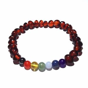 【送料無料】ブレスレット　アクセサリ―　コニャックバルトストレッチブレスレット100 genuine adult chakra polished cognac baltic amber gemstone stretch bracelet