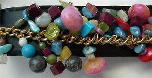 【送料無料】ブレスレット　アクセサリ―　ハンドメイドインチビーズブレスレットgift boxed hand made 8 inch gold plated gemstone beaded charm bracelet