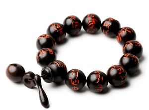 【送料無料】ブレスレット　アクセサリ―　ビーズブレスレットpeach wood beads bracelet buddha hand carved gift