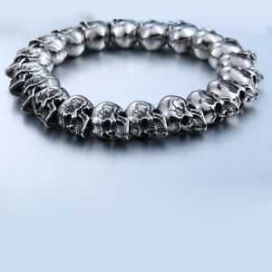 【送料無料】ブレスレット　アクセサリ―　クールジュエリースカルステンレススチールチェーンブレスレットcool men jewelry 15mm 3d skull stainless steel chain bracelet bc34 212223cm 22,350円