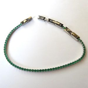 【送料無料】ブレスレット　アクセサリ―　テニスエメラルド16 18 205cm 209utennis bracelet man woman steel emeralds 16 18 20,5 cm 209 u