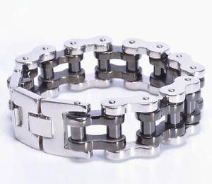 【送料無料】ブレスレット　アクセサリ―　ステンレススチールブレスレットオートバイライダーチェーンブレスレット